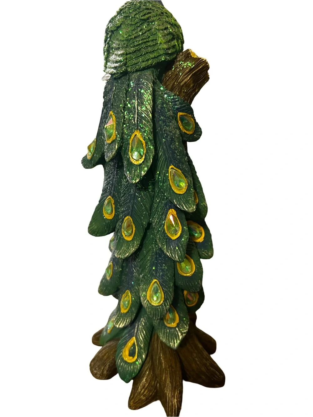 🦚Cracker Barrel Green and Yellow Peacock Decor Clock